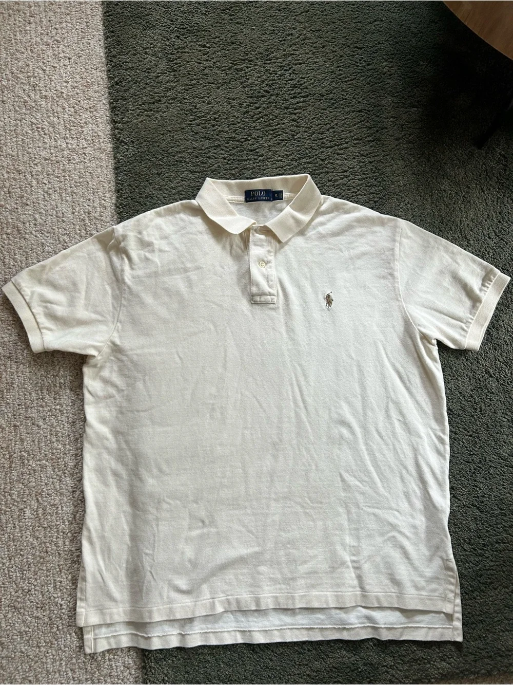 Polo by Ralph Lauren Cream Short-Sleeve Polo with Embroidered Pony